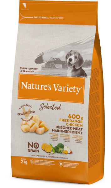 0011091 natures variety dog selected dry puppy junior chicken 2kg 600